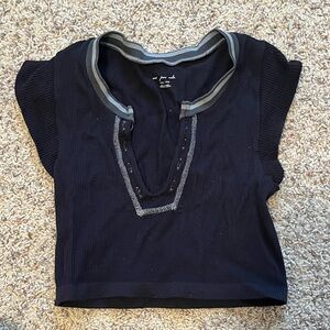 Urban Black Top with Grey Stiching